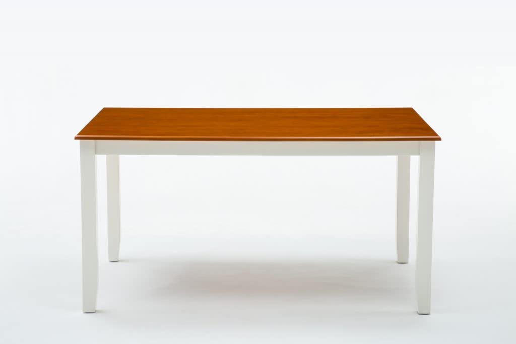 Boraam Bloomington White and Honey Oak Dining Table - Modern Farmhouse Style for Kitchen, Dining Room, or Breakfast Nook