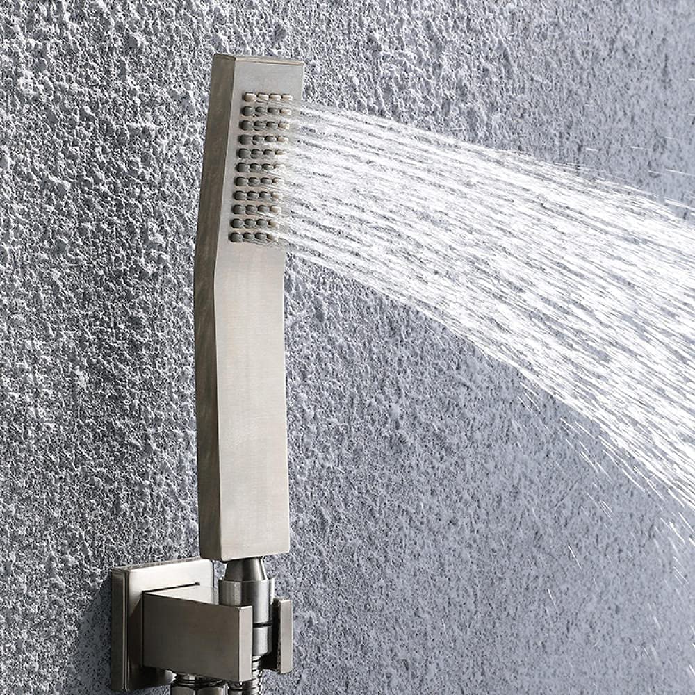 Premium Brushed Square Concealed Shower Tap System Set - 2 Function Bathroom Shower with 8 Inch Rain Shower Head - Ideal for Modern Bathroom Renovation and Luxury Spa Experience