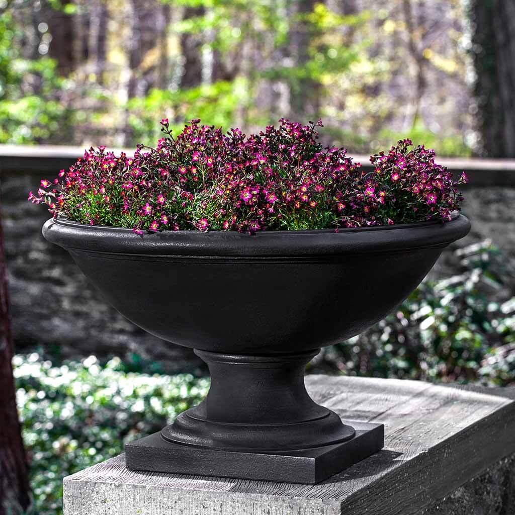 Campania International Low Savannah Urn - Elegant Outdoor Garden Planter for Flowers & Plants - Perfect for Patio, Deck, and Landscape Decor