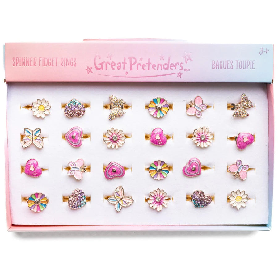 Great Pretenders Fidget Rings - Sensory Stress Relief Jewelry for Adults & Kids - Perfect for Anxiety, ADHD, Focus & Classroom Use