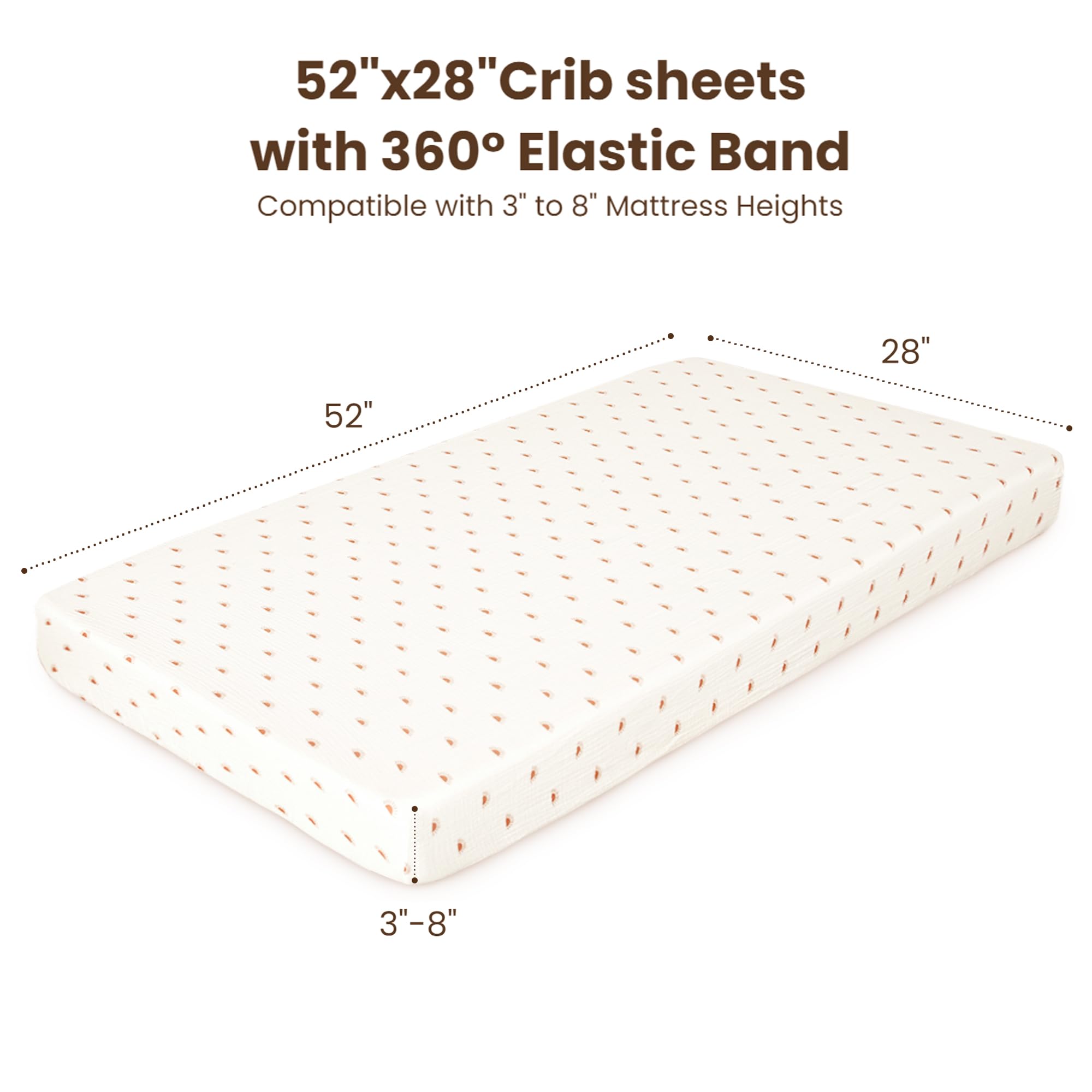 Soft Cotton Muslin Crib Sheets for Boys & Girls - 2 Pack Neutral Baby Bedding Set (52