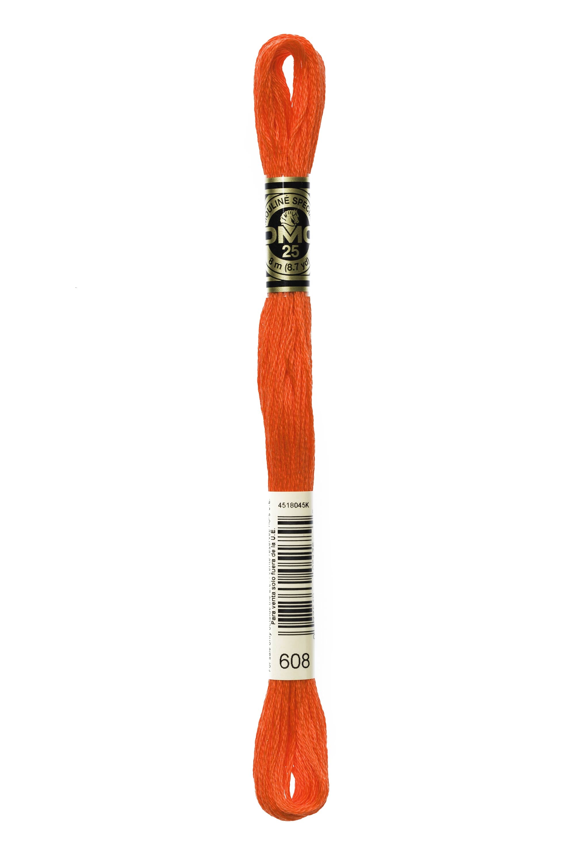 DMC 608 Cotton Embroidery Floss - 100% Mercerized Thread for Cross Stitch, Needlepoint & Hand Embroidery - Perfect for DIY Crafts, Scrapbooking & Home Decor Projects