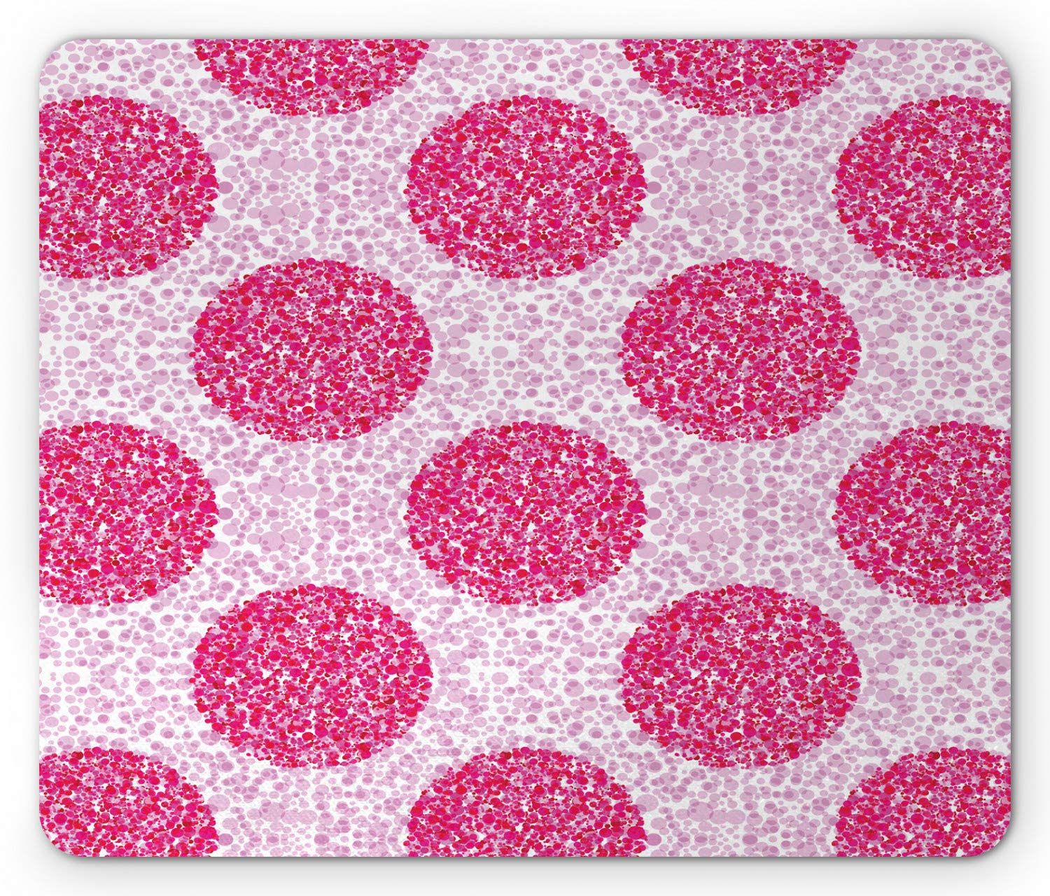 Ambesonne Abstract Mouse Pad with Polka Dot Bubble Design - Non-Slip Rubber Base, Standard Size Rectangle Mousepad in Pink Fuchsia - Perfect for Office, Gaming & Home Computer Setup