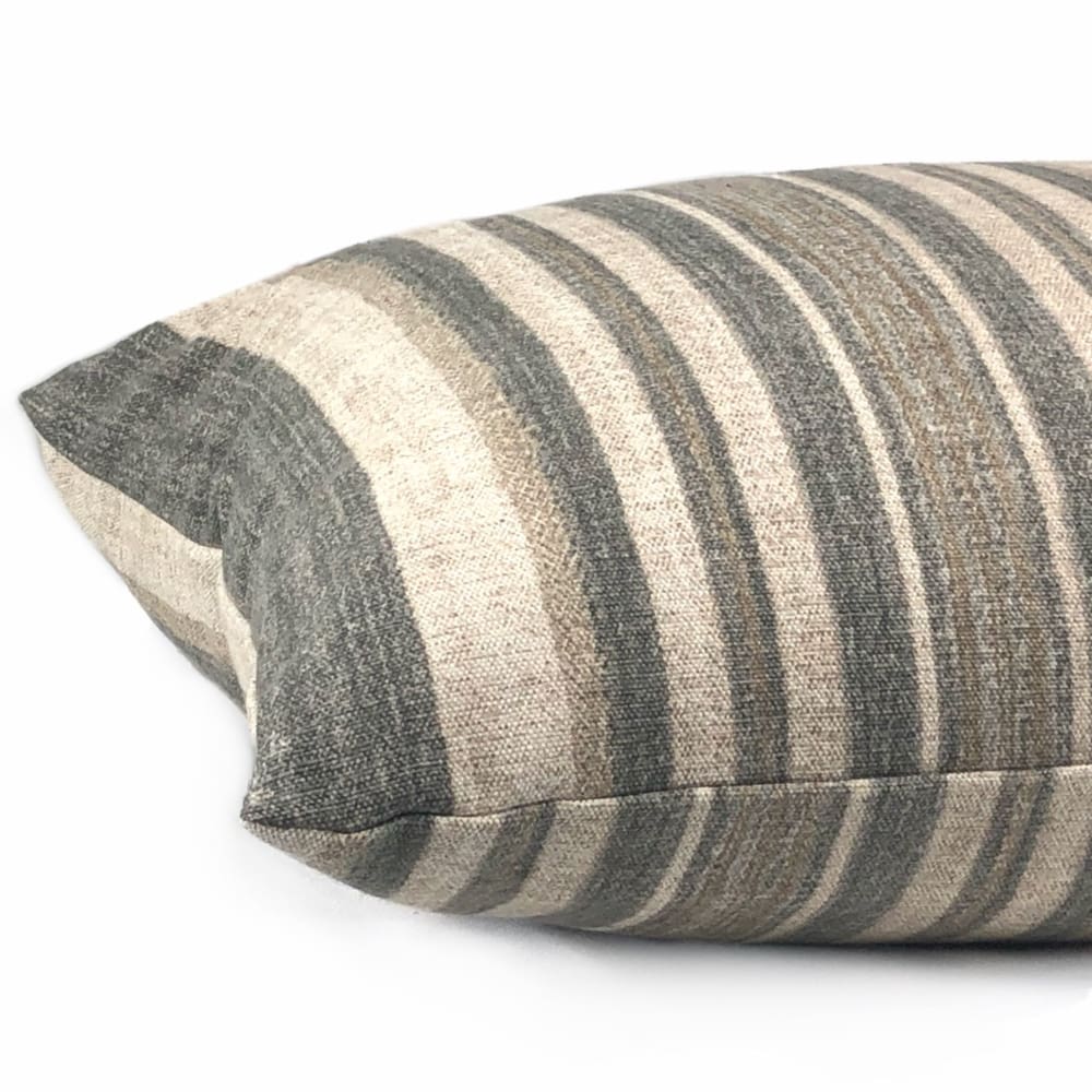 Stylish Cape Cod Brown Beige Stripe Cotton Pillow Cover - Coastal Home Decor for Sofa, Bed & Living Room