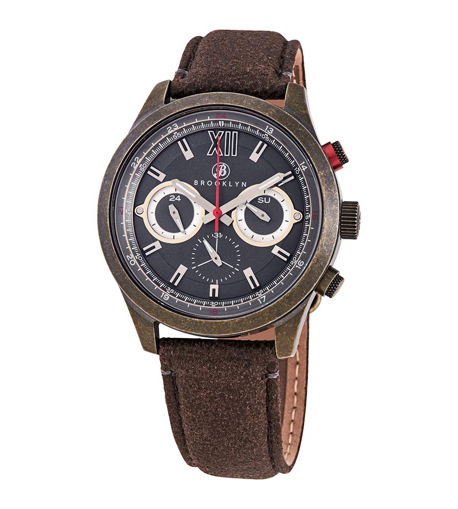 Brooklyn Watch Co. Stuyvesant Quartz Black Dial Men's Watch BW-8128-CQ-014-BRW | Stylish Casual & Dress Watch for Men | Perfect for Business, Office & Formal Occasions
