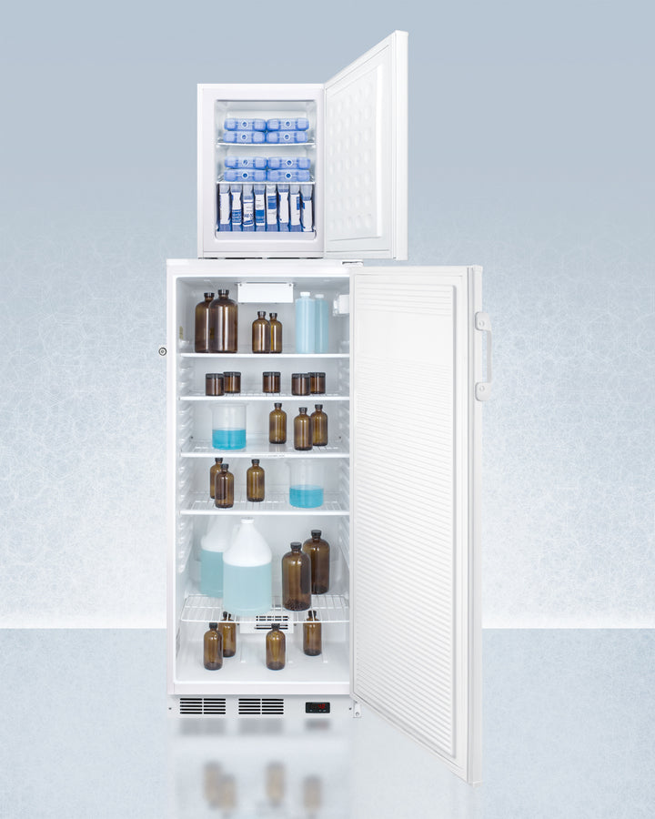 Accucold 24-Inch Wide All Refrigerator & Freezer Combo with Probe Holes - FFAR10 FS30LSTACKPRO - Perfect for Restaurants, Labs, and Commercial Kitchens