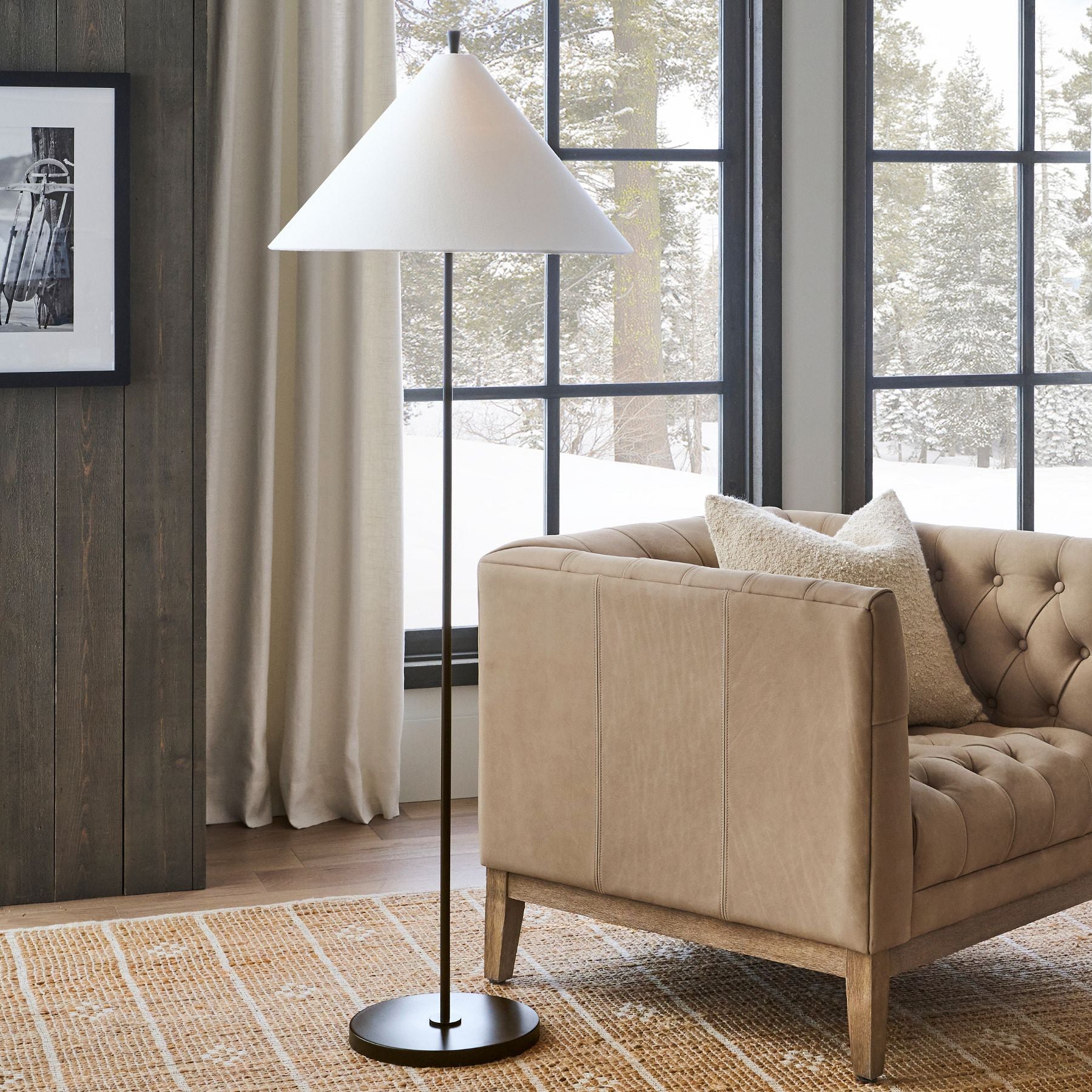 Ellis Modern Floor Lamp - Adjustable Brightness LED Standing Light for Living Room, Bedroom & Office - Energy Efficient Home Decor Lighting for Reading & Relaxation