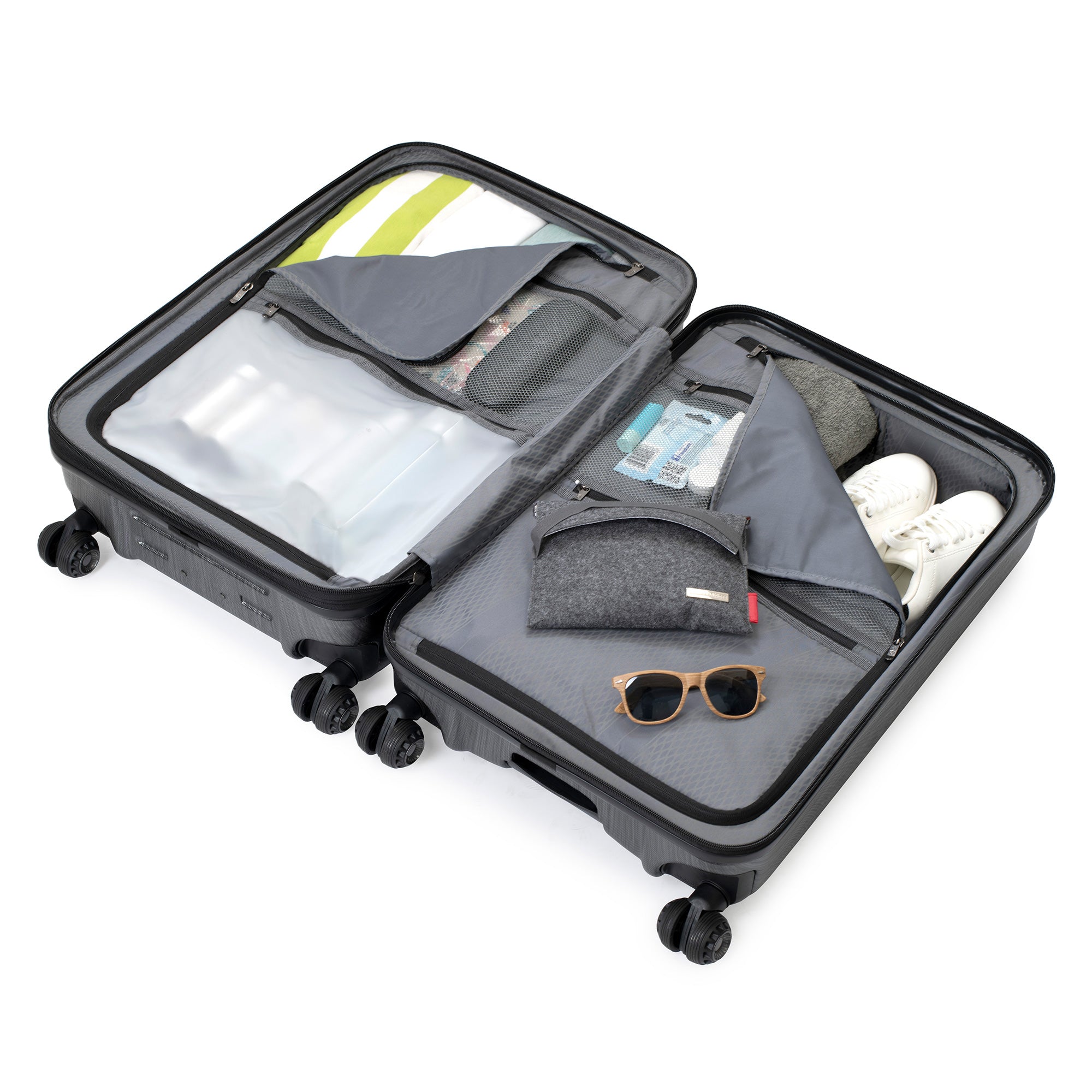 Silverwood Hardshell 3-Piece Luggage Set with Spinner Wheels - Lightweight Suitcase for Travel, Business Trips & Vacations (Carry-On, Medium & Large)