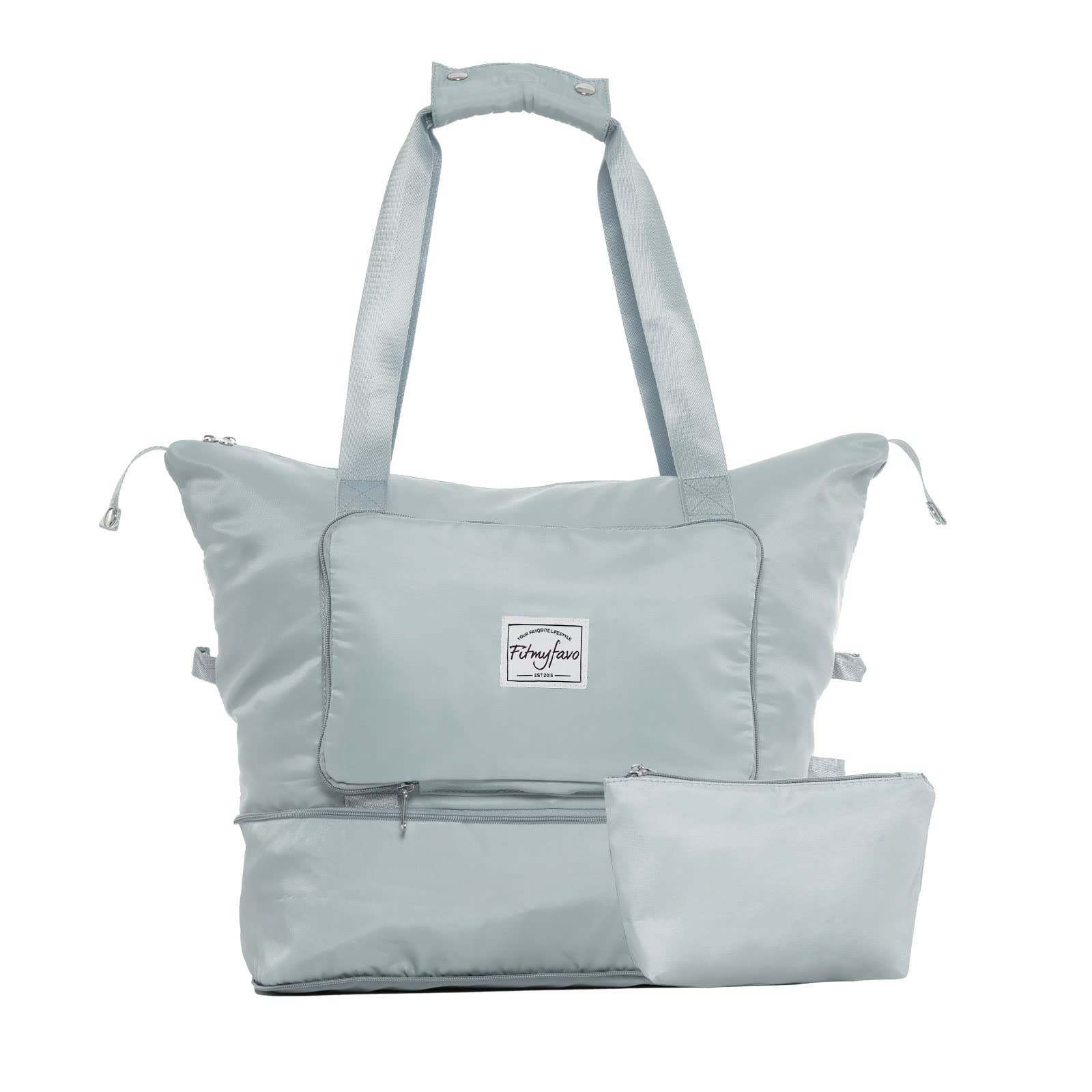 Large Capacity Folding Travel Bag - Waterproof Sports Tote & Gym Duffle Bag for Women, Weekender Overnight Carry On Bag with Toiletry Pouch - Perfect for Travel, Workout, Yoga, Beach & Weekend Getaways
