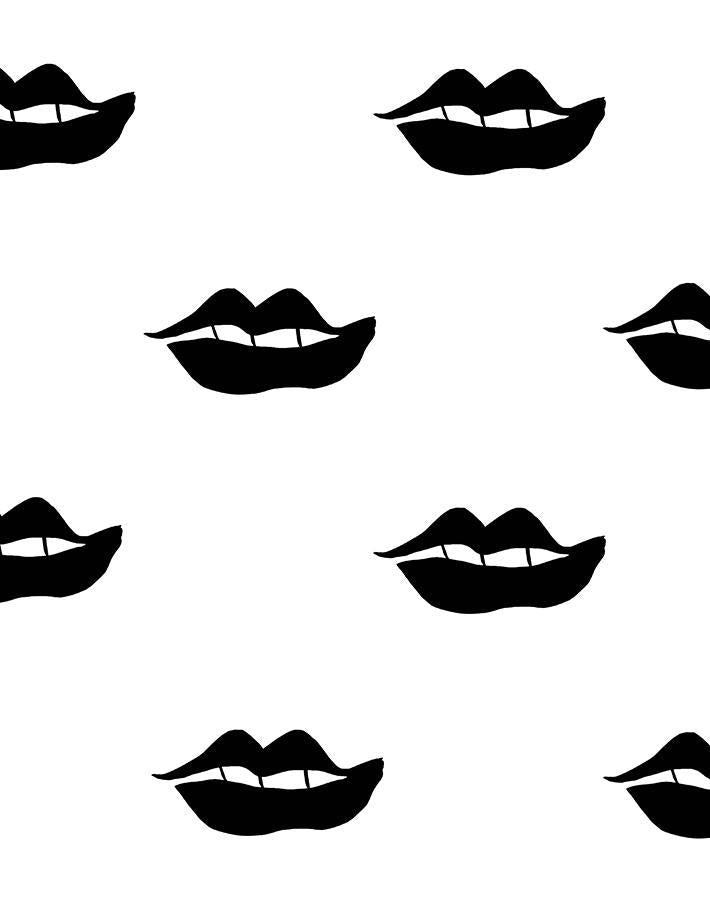 Clare V. Onyx Lips Wallpaper - Premium Peel & Stick Removable Wallpaper for Bedroom, Living Room, and Home Decor