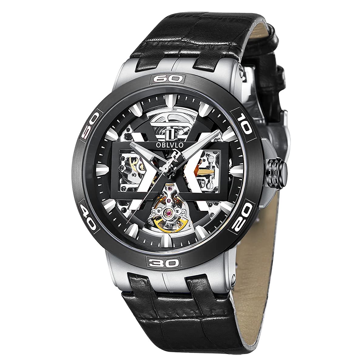 Men's Automatic Skeleton Dial Watch - Waterproof Leather Strap Sports Watch for Men | Perfect for Business, Casual & Outdoor Activities