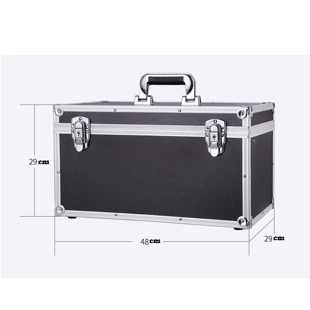 Heavy Duty Combination Lock Box - Secure Travel Document Organizer for Passports, Cash & Valuables | Portable Aluminum File Storage Case for Home, Office & Travel | Black Large Size