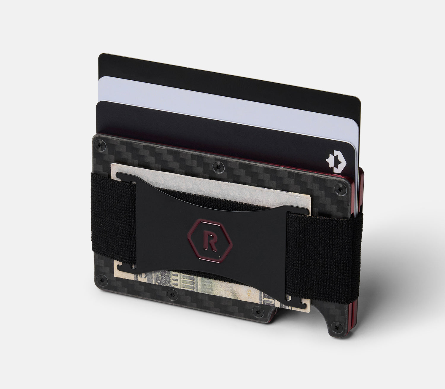 Ridge Wallet - Slim RFID Blocking Minimalist Front Pocket Wallet for Men | Oxblood Carbon 004 | Perfect for Everyday Carry, Travel & Gift Giving