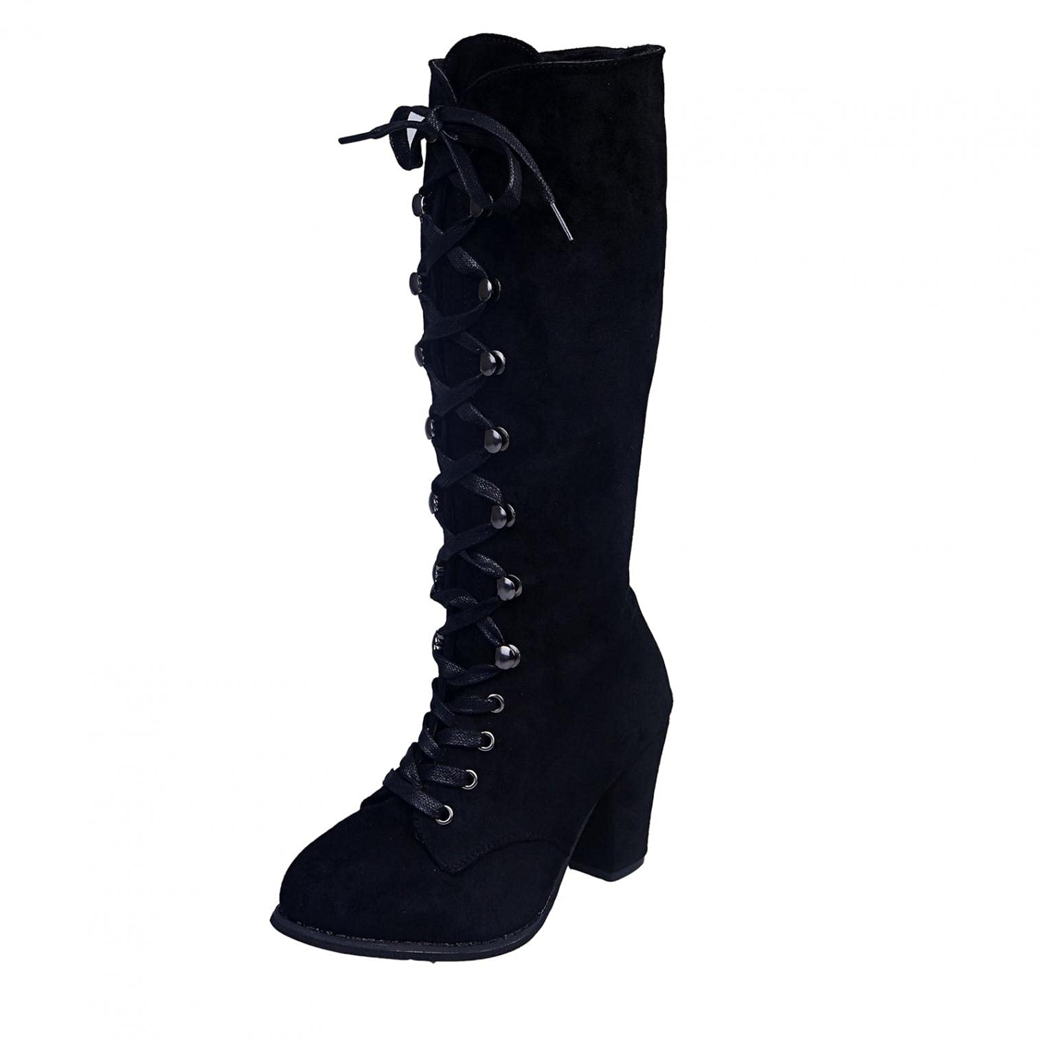 **Women's Knee High Cowgirl Boots - Chunky Heel Slouchy Combat Boots for Fashion & Western Style | Perfect for Country Rides, Concerts & Fall Outfits**