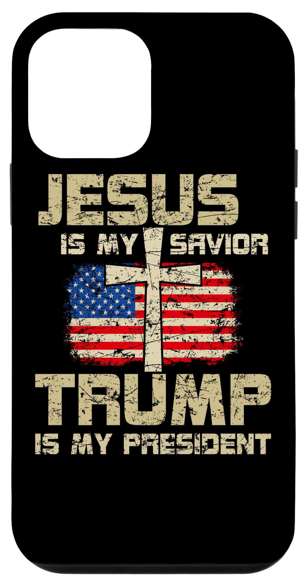 iPhone 12 Mini Case - 'Jesus Is My Savior Trump Is My President' Protective Cover for Men & Women | Perfect for Political Supporters & Faith-Based Daily Use