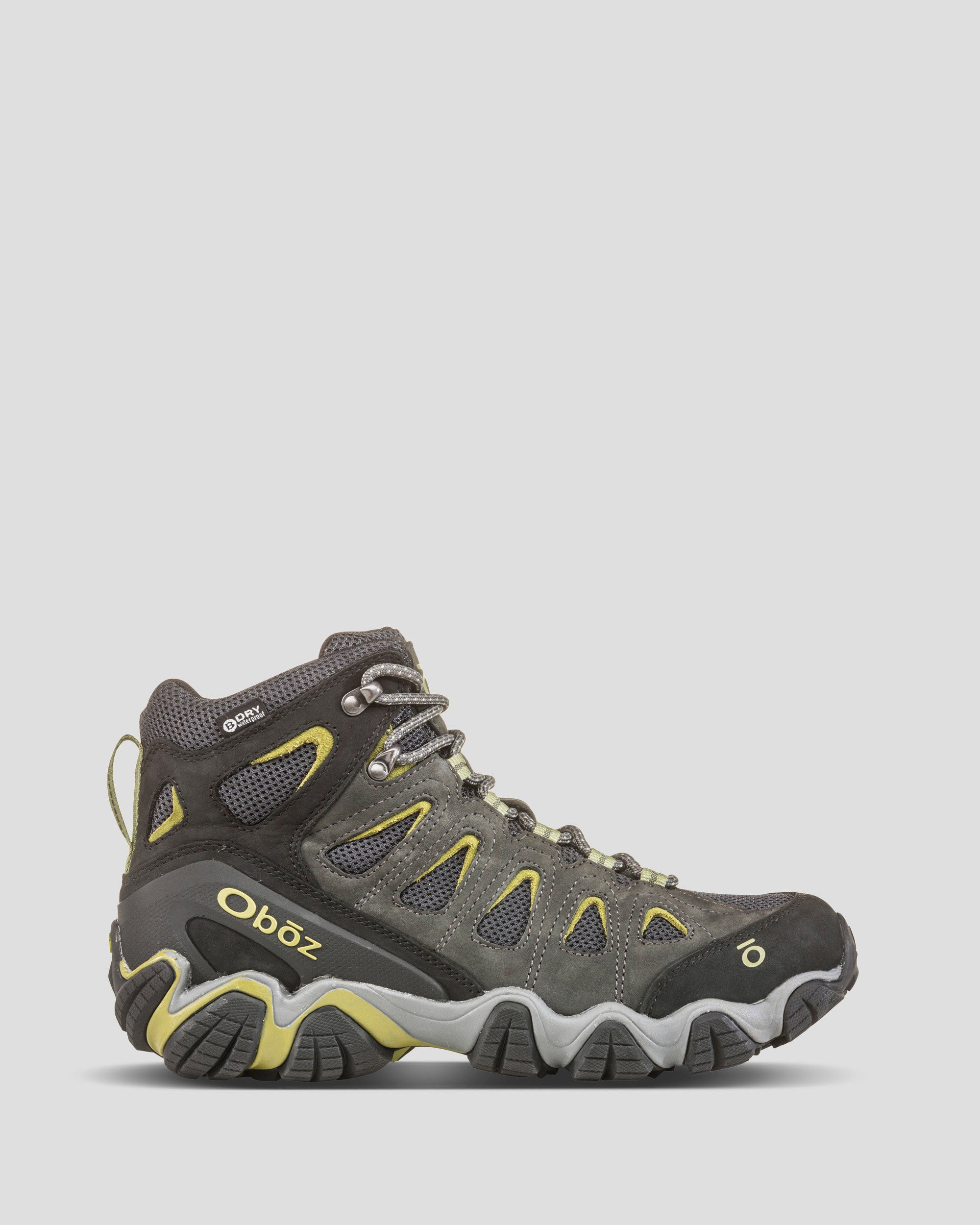 Oboz Sawtooth II Mid Waterproof Hiking Boots for Men - Wide Width - Dark Shadow/Woodbine Green - Durable Outdoor Trekking & Mountain Climbing Shoes