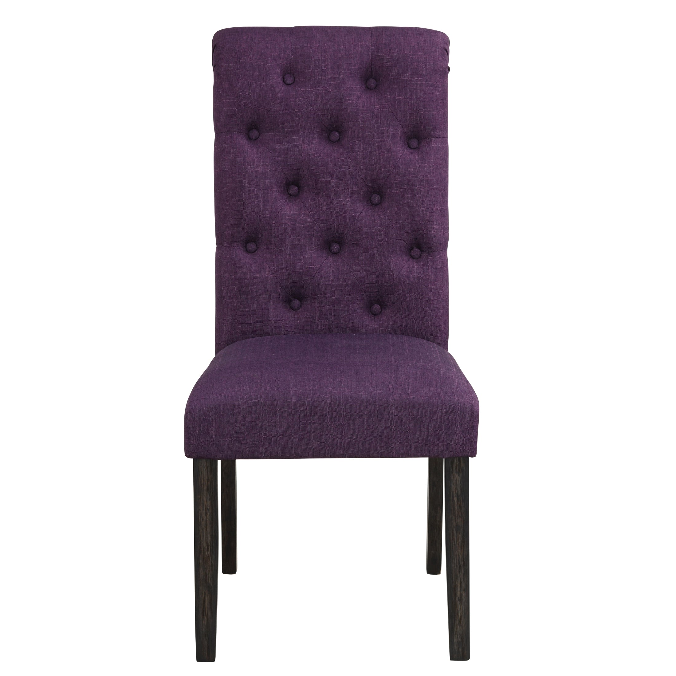 Roundhill Furniture Leviton Solid Wood Tufted Dining Chairs, Set of 2 - Elegant Upholstered Side Chairs for Kitchen, Dining Room & Office - Comfortable & Durable Wooden Seating for Home Decor
