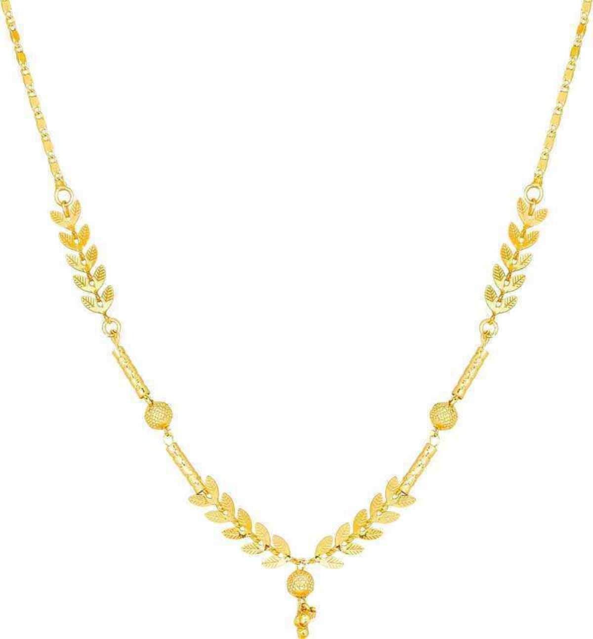 DIMIKI Yellow Base Metal Necklace Chain for Women & Girls - Trendy Fashion Jewelry for Casual Wear, Parties & Gifts
