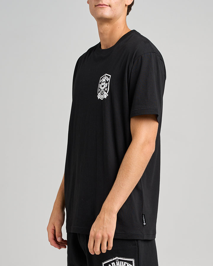 The Mad Hueys AHOY FKRS SHIELD Short Sleeve T-Shirt | Men's Graphic Tee for Surfing, Beach & Casual Wear