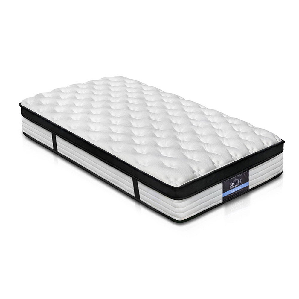 Devon Euro Top Pocket Spring Mattress - 12.2 Inch Thick Single Size for Bedroom, Guest Room & Dorm | Premium Support & Comfort for Back Pain Relief