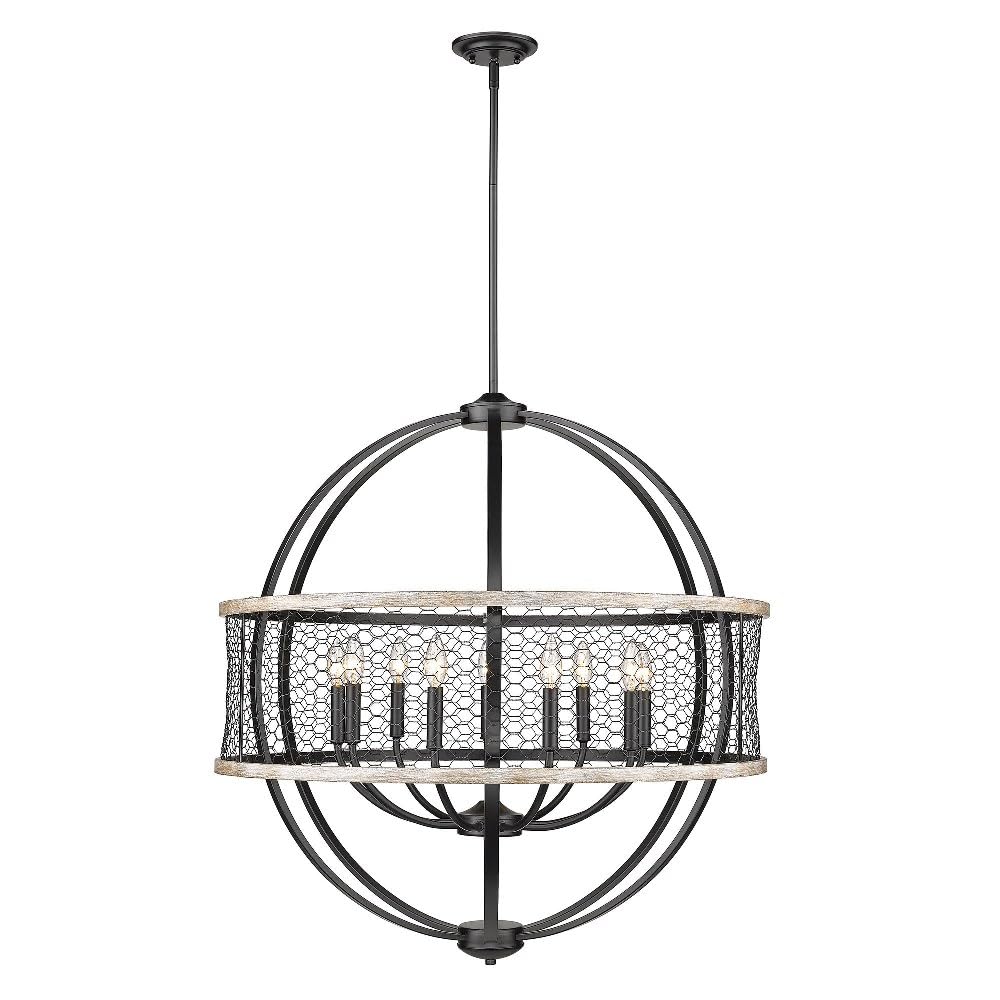 Roost 9-Light Farmhouse Chandelier in Matte Black with Chicken Wire Shade - Perfect for Dining Room, Kitchen Island & Rustic Home Decor