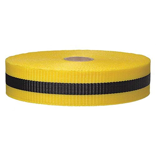 2 Inch x 200 Feet Yellow Woven Barrier Tape - High Visibility Safety Caution Tape for Construction Sites, Crowd Control & Hazard Areas