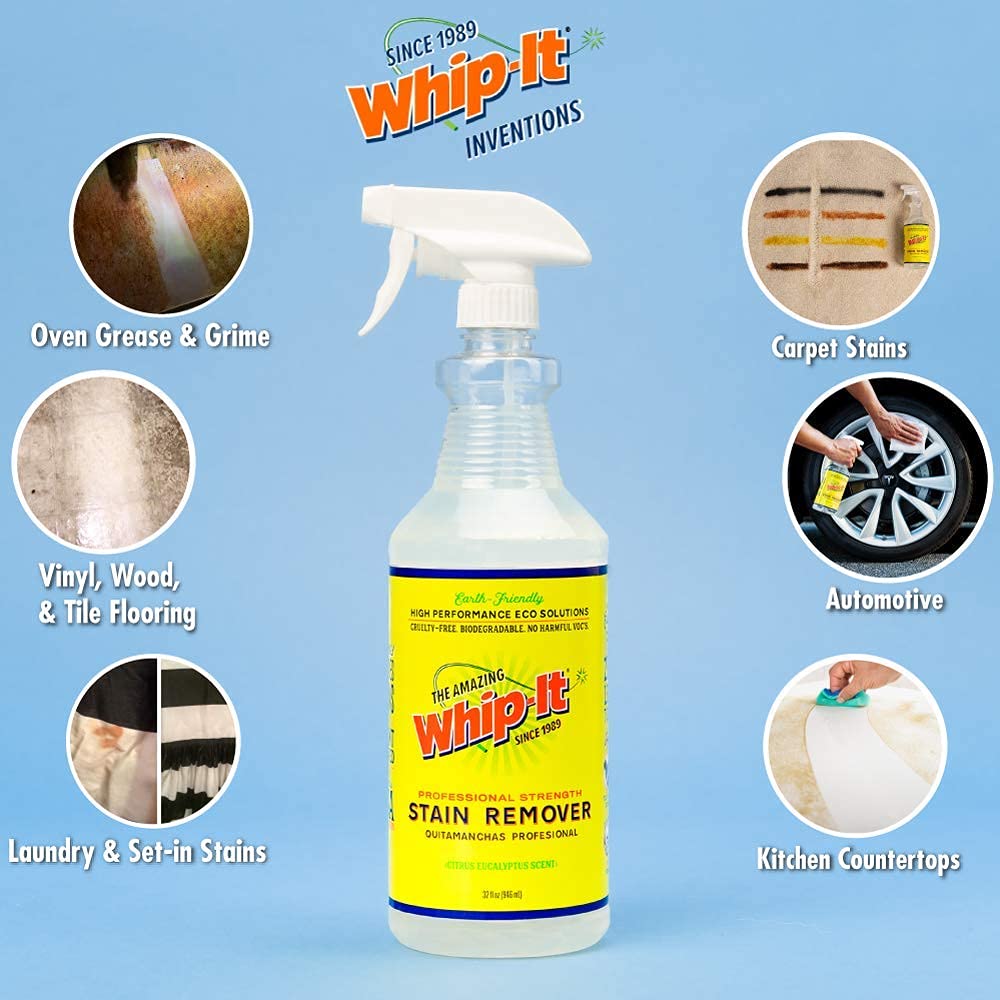 Whip-It Discovery Kit Bundle - Gallon Concentrate & Gallon Laundry Detergent with 32oz Professional Strength & 32oz Odor Eliminator (4 Items) | Powerful Cleaning Solution for Home, Laundry & Tough Stain Removal