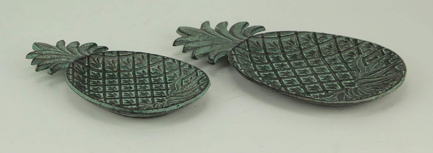 SPI Home Pineapple Dishes Set of 2 - Tropical Fruit Themed Ceramic Plates for Dessert, Appetizers & Snacks - Perfect for Summer Parties, Beach Themed Decor & Kitchen Dining
