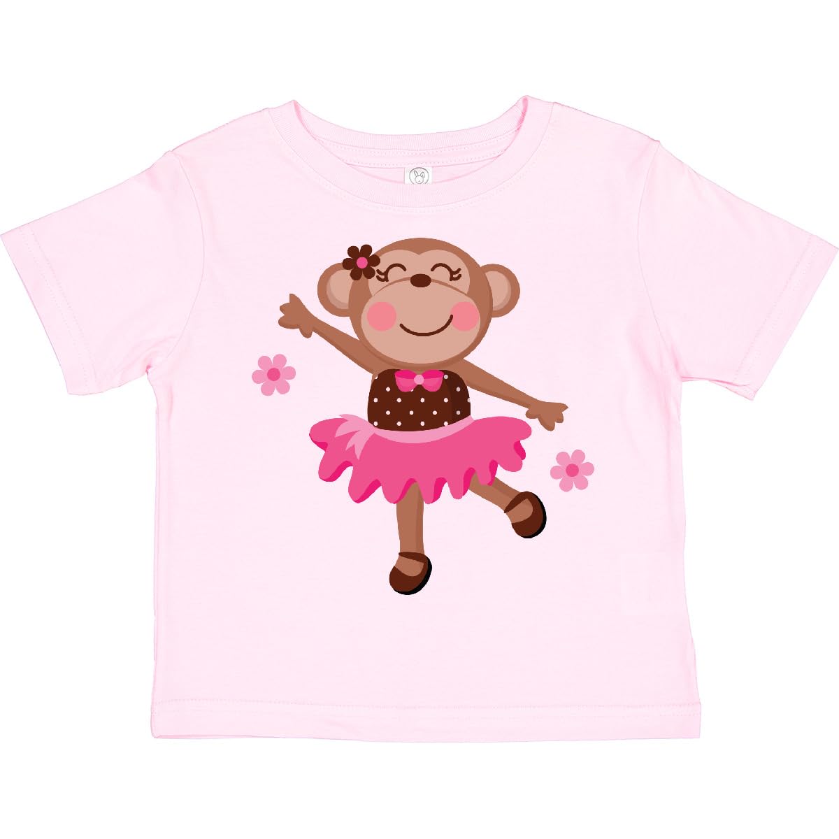 Inktastic Ballerina Dance Monkey Toddler T-Shirt - Cute Ballet & Animal Print Tee for Girls - Perfect for Dance Class, Playdates & Casual Wear