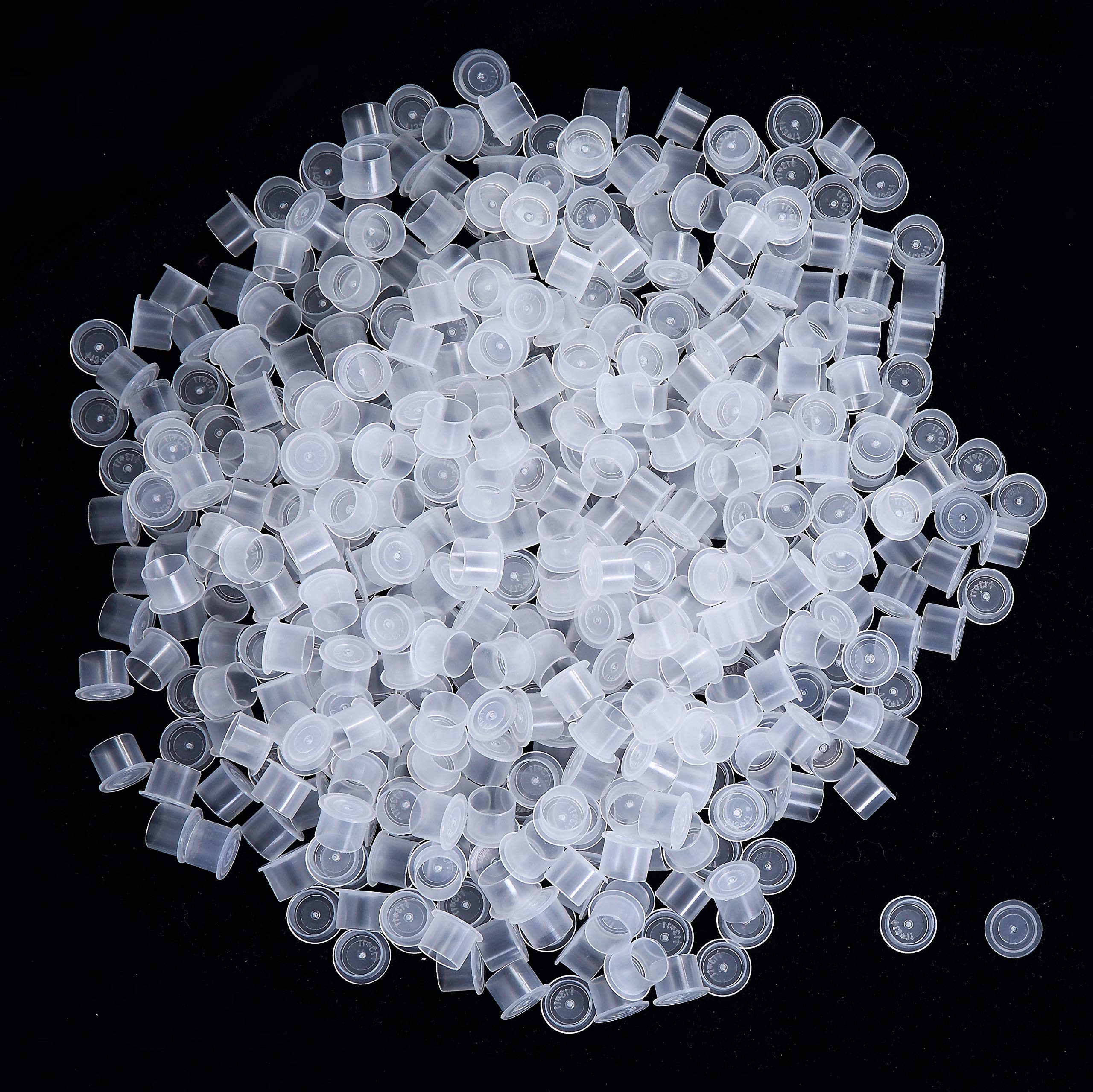 500pcs White Disposable Tattoo Ink Cups with Base - 13mm Medium Plastic Ink Caps for Tattoo Artists, Makeup Pigment & Body Art | Perfect for Tattoo Studios, Home Practice & Professional Ink Kits