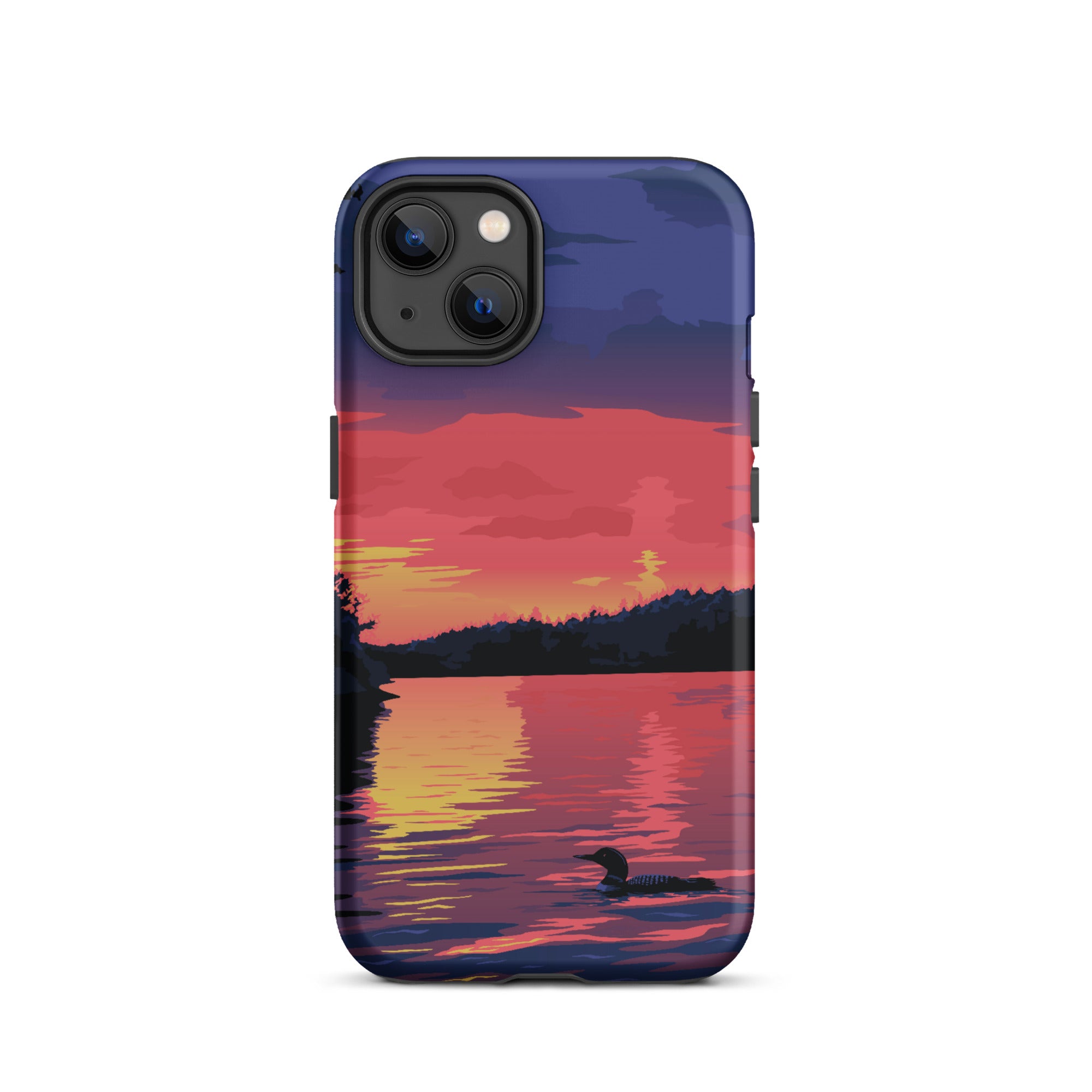 Premium iPhone Protective Case with Sunset Loon Design - Shockproof & Scratch-Resistant Cover for iPhone [Models] | Perfect for Outdoor Adventures, Travel & Daily Protection