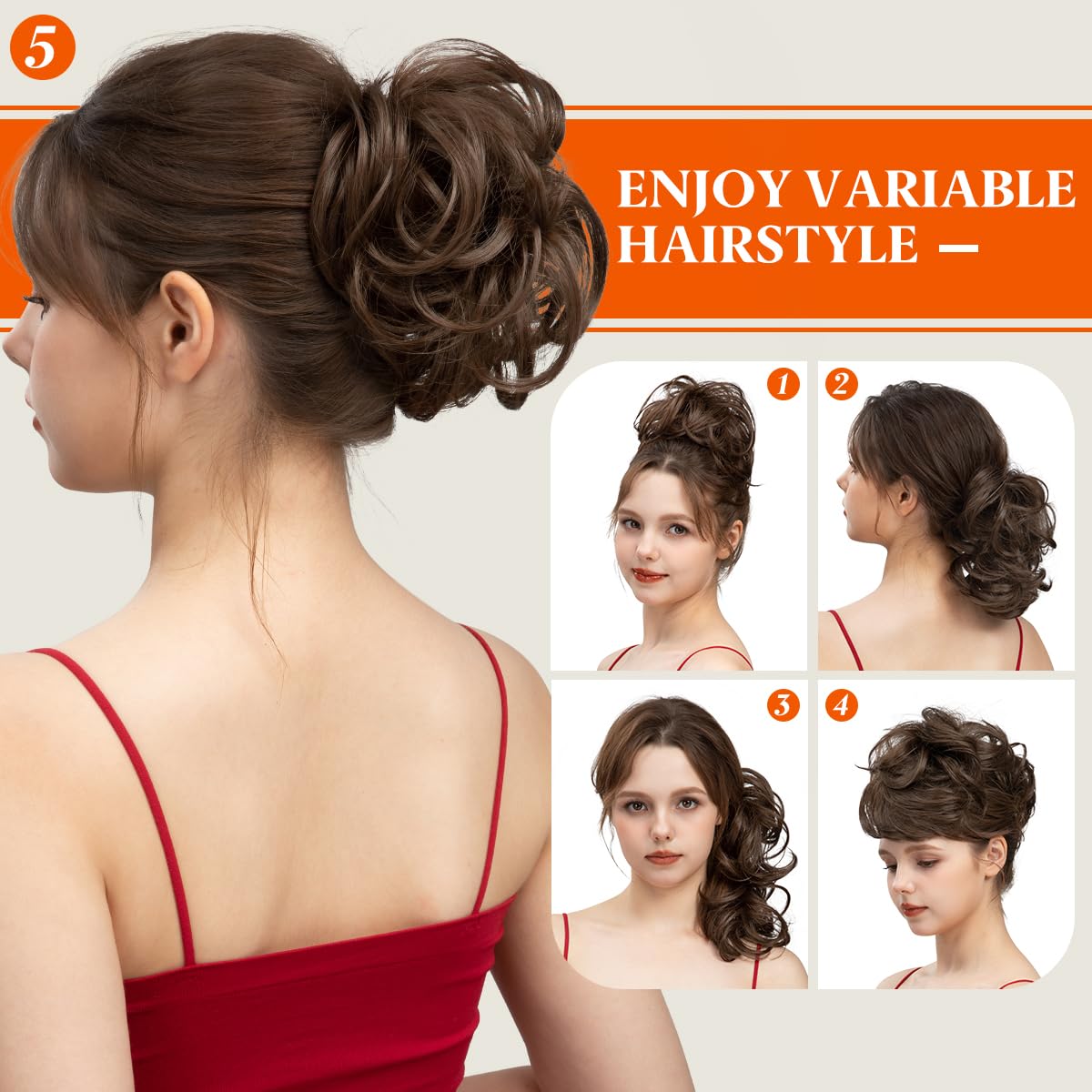Messy Bun Hair Clip for Women - Adjustable Side Comb Hairpiece for Short Natural Straight Hair - Easy to Use & Versatile Styling - White Blonde (Perfect for Work, Parties & Everyday Wear)