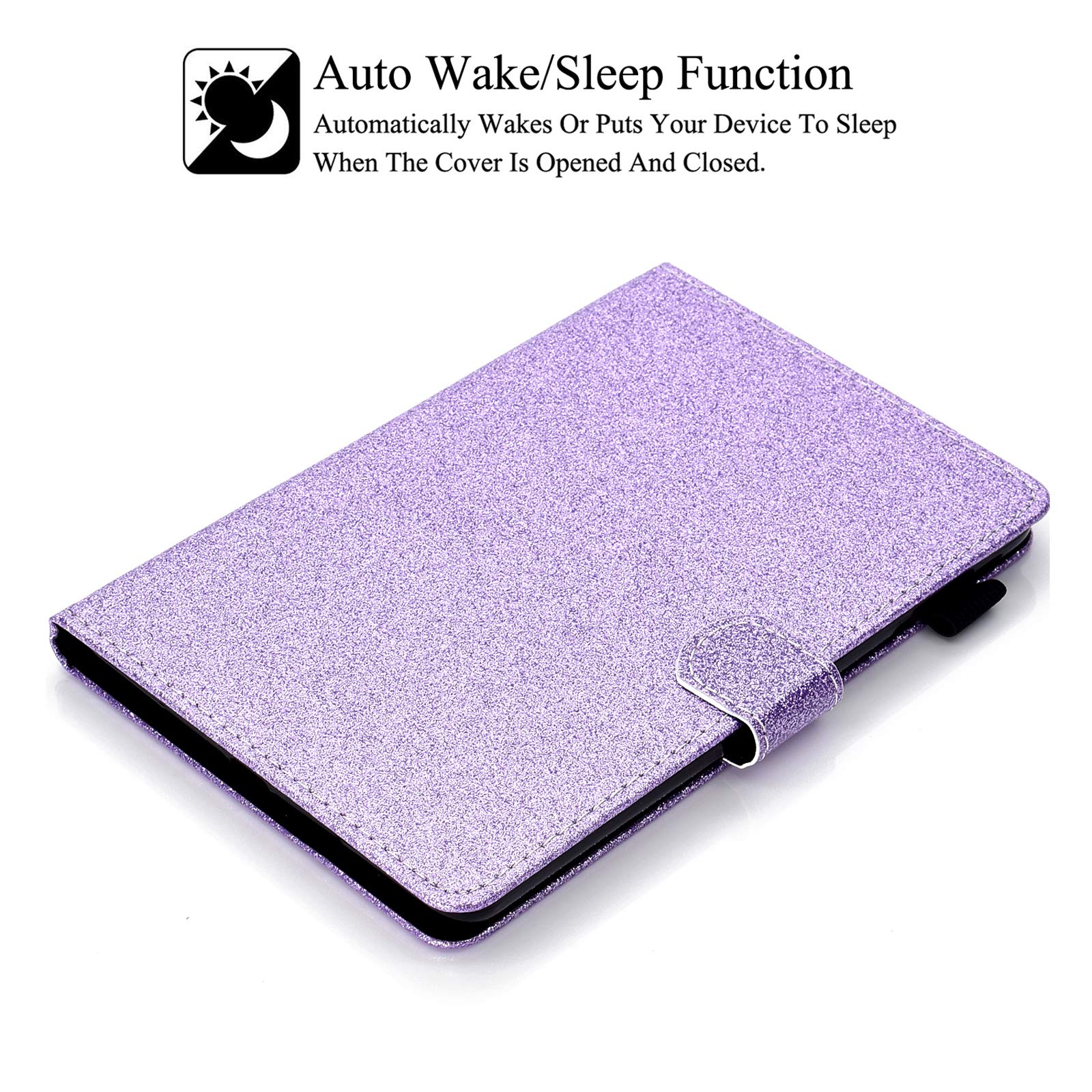 Artyond Magnetic Smart Cover Case for iPad Mini 1/2/3 - Auto Wake/Sleep, Card Slot Stand, Soft Microfiber TPU Leather Protective Case (Purple) - Perfect for Work, Travel & Home Use