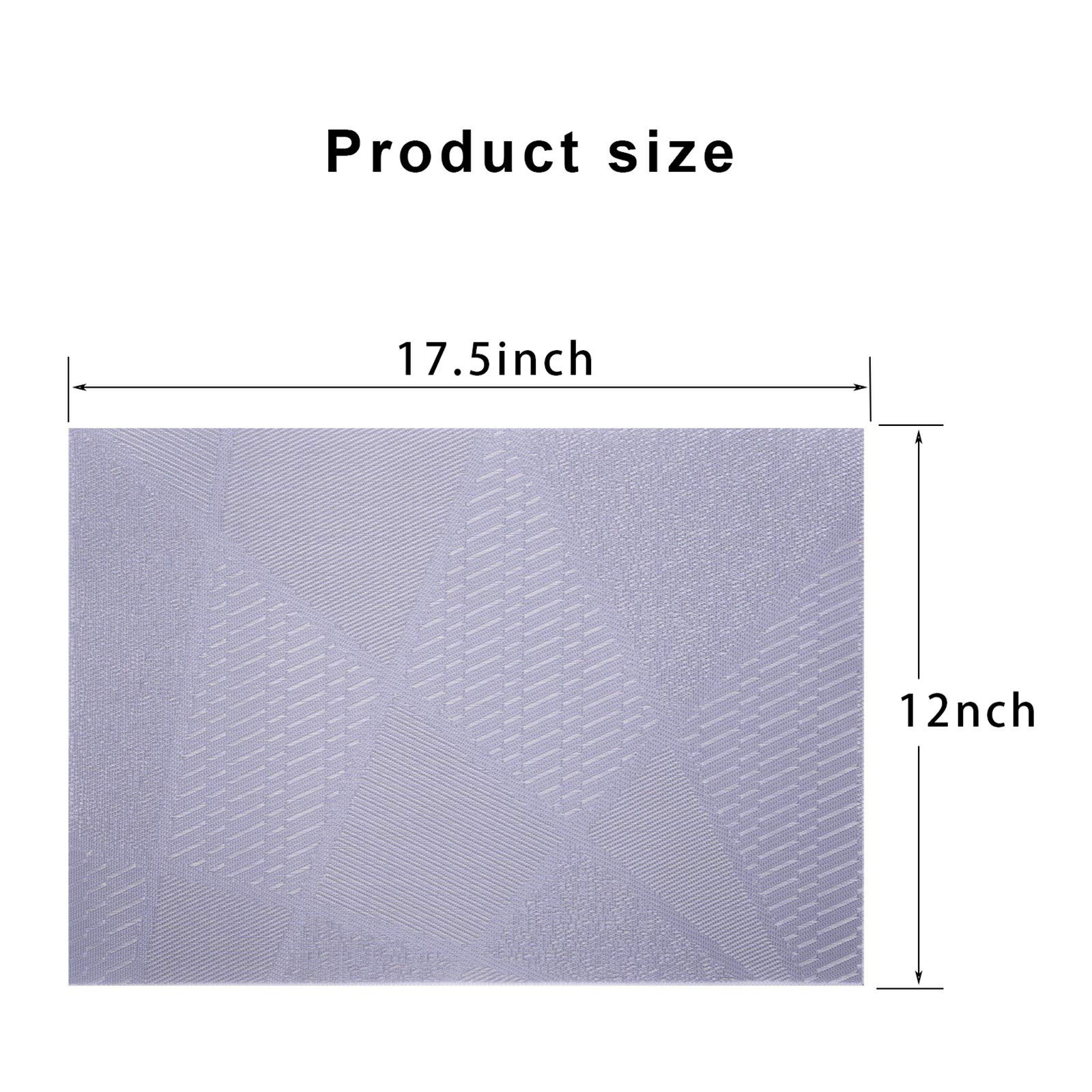 Premium 6-Piece Durable Placemats Set - Stain & Heat Resistant Vinyl Placemats for Kitchen & Dining Table - Easy Clean Washable Indoor/Outdoor Table Mats (Light Violet) - Perfect for Family Dinners, BBQs, and Outdoor Entertaining