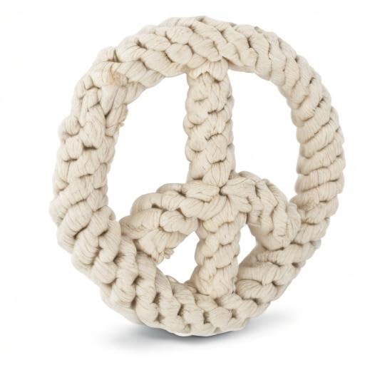 Harry Barker Rope Peace Dog Toy - Durable Cotton Chew Toy for Small & Large Dogs - Perfect for Fetch, Tug of War & Teeth Cleaning - Indoor & Outdoor Play