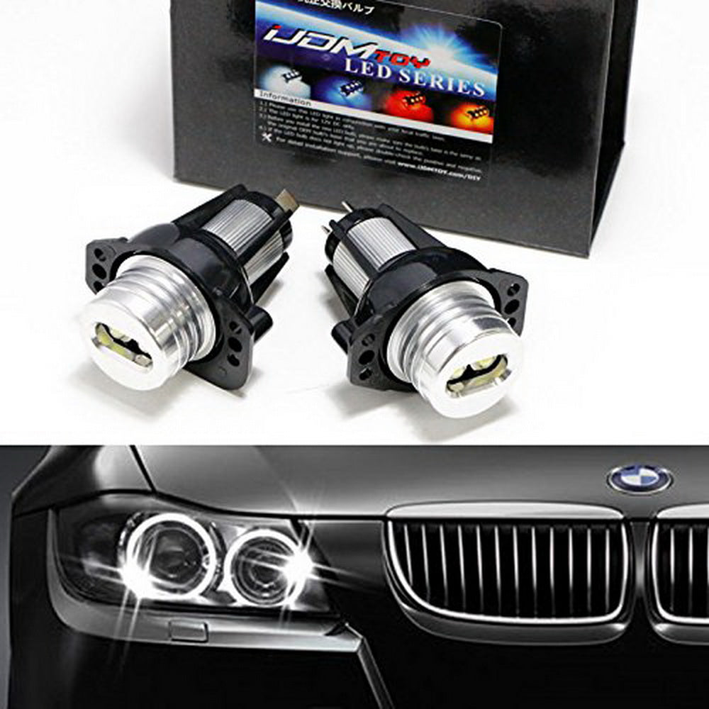 12W CREE LED Angel Eyes Halo Ring Marker Bulbs for 2006-2008 BMW E90 E91 3 Series - Bright White DRL Daytime Running Lights & Parking Lights Upgrade (Pair) - Perfect for Night Driving and Car Customization