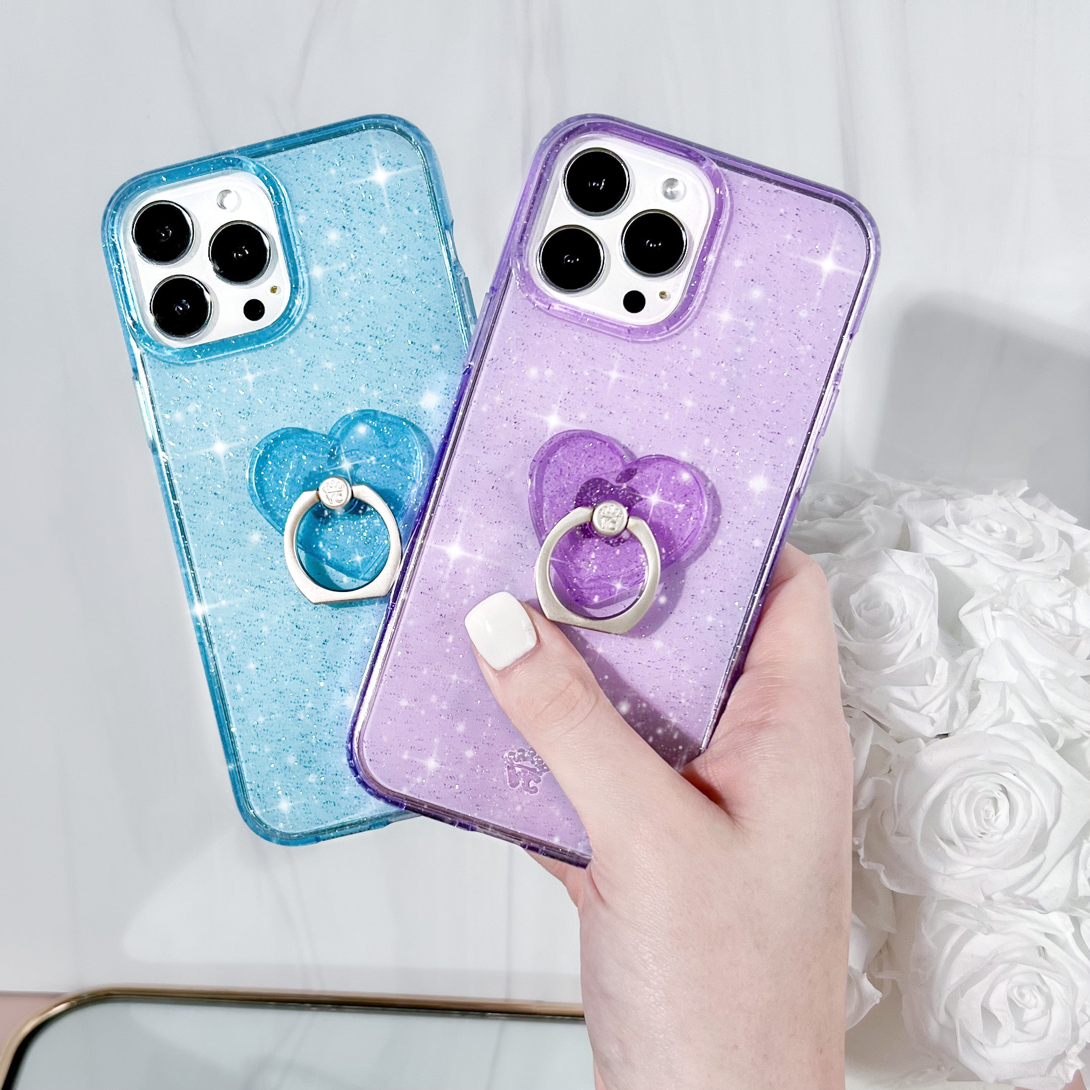 Lilac Stardust Phone Ring Holder - 360° Rotating Grip Stand for iPhone, Samsung & Smartphones | Perfect for Selfies, Videos & Hands-Free Use at Home, Office or Travel