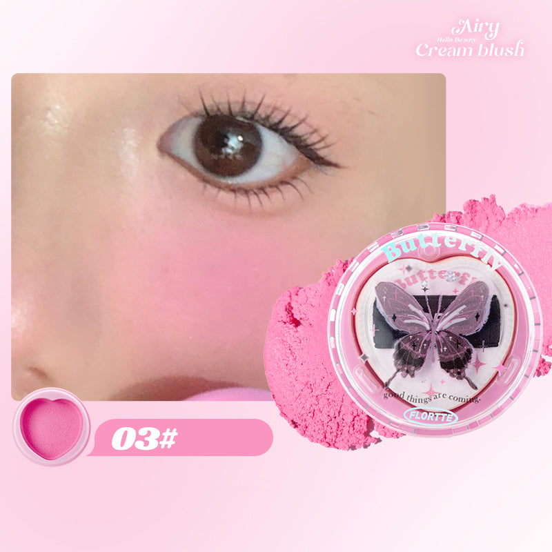 FLORTTE Airy Blush Cream - Lovely Aleria Collection | Natural Flush Cheek Makeup | Perfect for Everyday Wear & Special Occasions