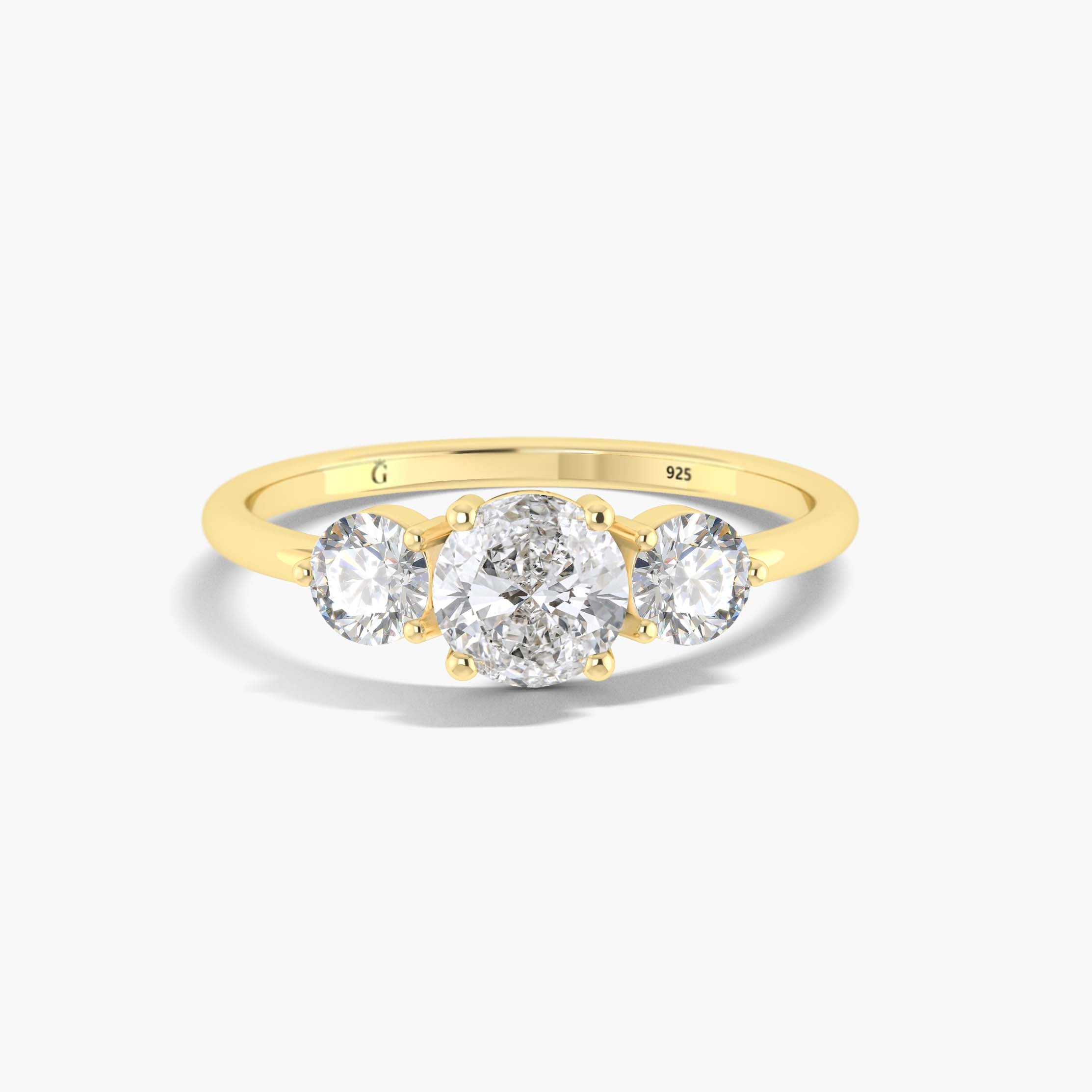 3 Round Cubic Zirconia Engagement Ring - Simulated Diamond Wedding Band for Women, Bridal Jewelry Gift (Perfect for Proposals, Anniversaries & Special Occasions)