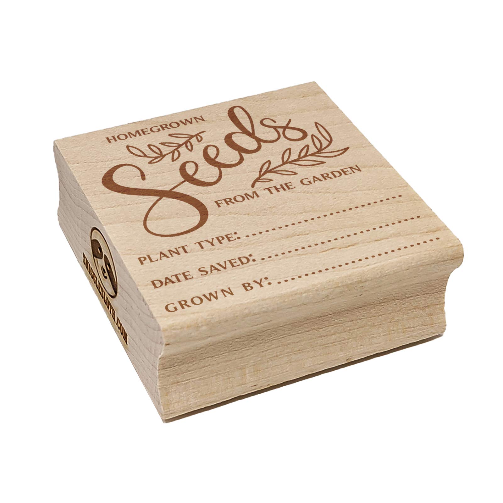 Organic Homegrown Garden Seed Rubber Stamp - 1.25 Inch Small Square Stamp for DIY Scrapbooking, Card Making & Craft Projects - Perfect for Plant Lovers & Gardening Enthusiasts