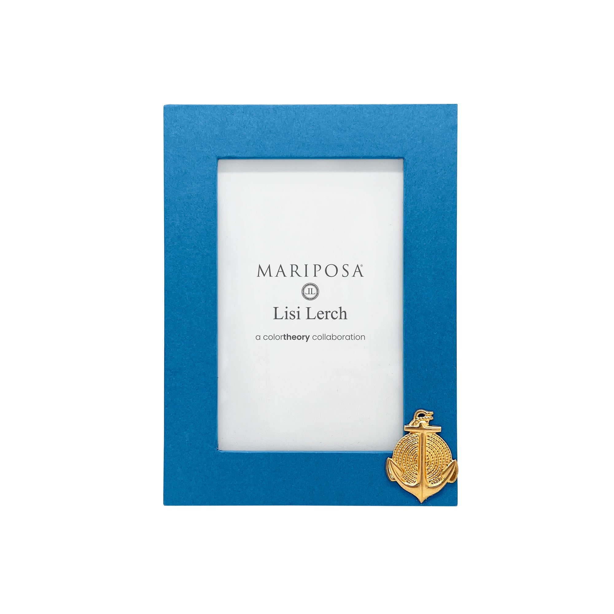 Anchor Denim Blue 4x6 Picture Frame - Rustic Wood Photo Display for Wall Decor, Tabletop, or Gift Giving - Perfect for Home, Office, and Wedding Photos