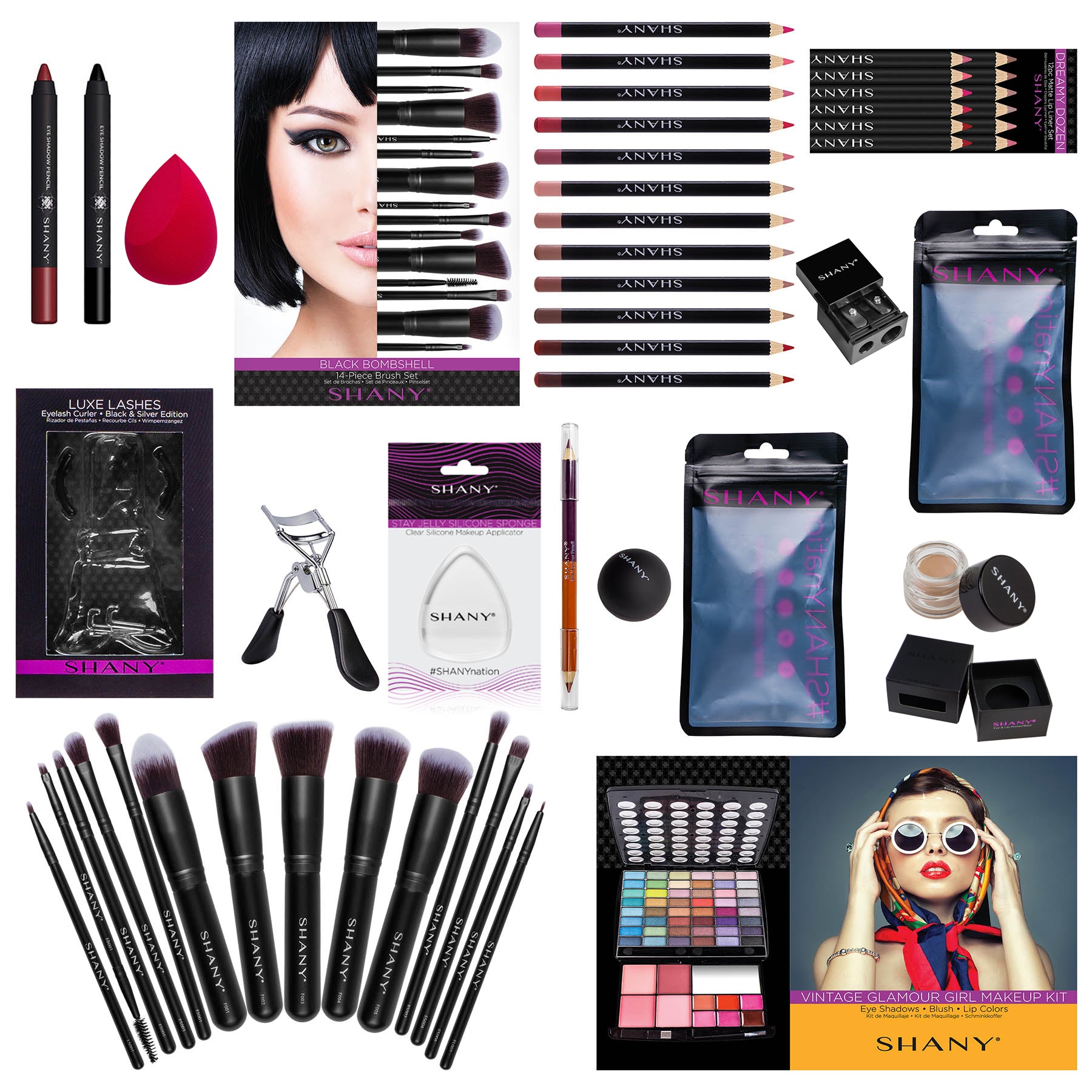 SHANY Professional Makeup Kit Set - 12 Piece Cosmetics Collection with Foundation, Eyeshadow & Brushes for Women | Perfect for Everyday Makeup, Party Looks & Professional Makeup Artists