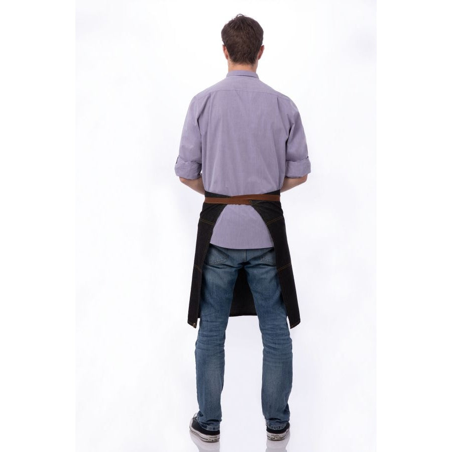 Chef Works AW049BLK Memphis Bistro Apron - Black 32x24 Inches - Premium Kitchen Apron for Cooking, Baking & Grilling - Ideal for Chefs, Home Cooks & BBQ Enthusiasts