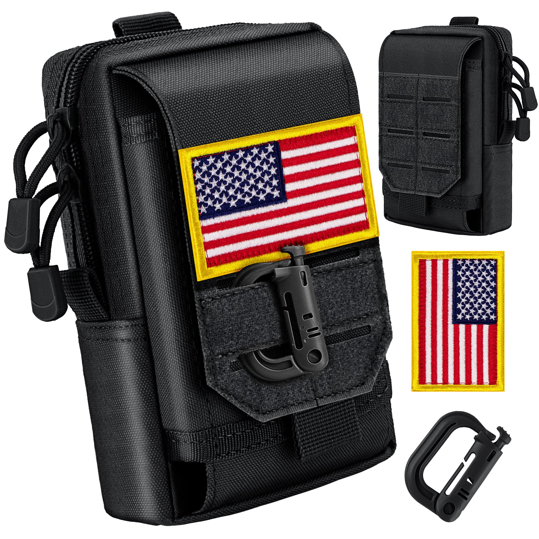 bvya Tactical Phone Pouch - Molle Compatible Waist Belt Holster for 4.7