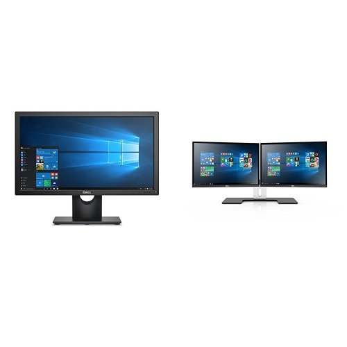 Dell E2016HV 20 Inch LED Monitor Bundle (2 Monitors) with Dell MDS14 Dual Monitor Stand - Perfect for Home Office, Gaming & Multi-Tasking Workspace Setup