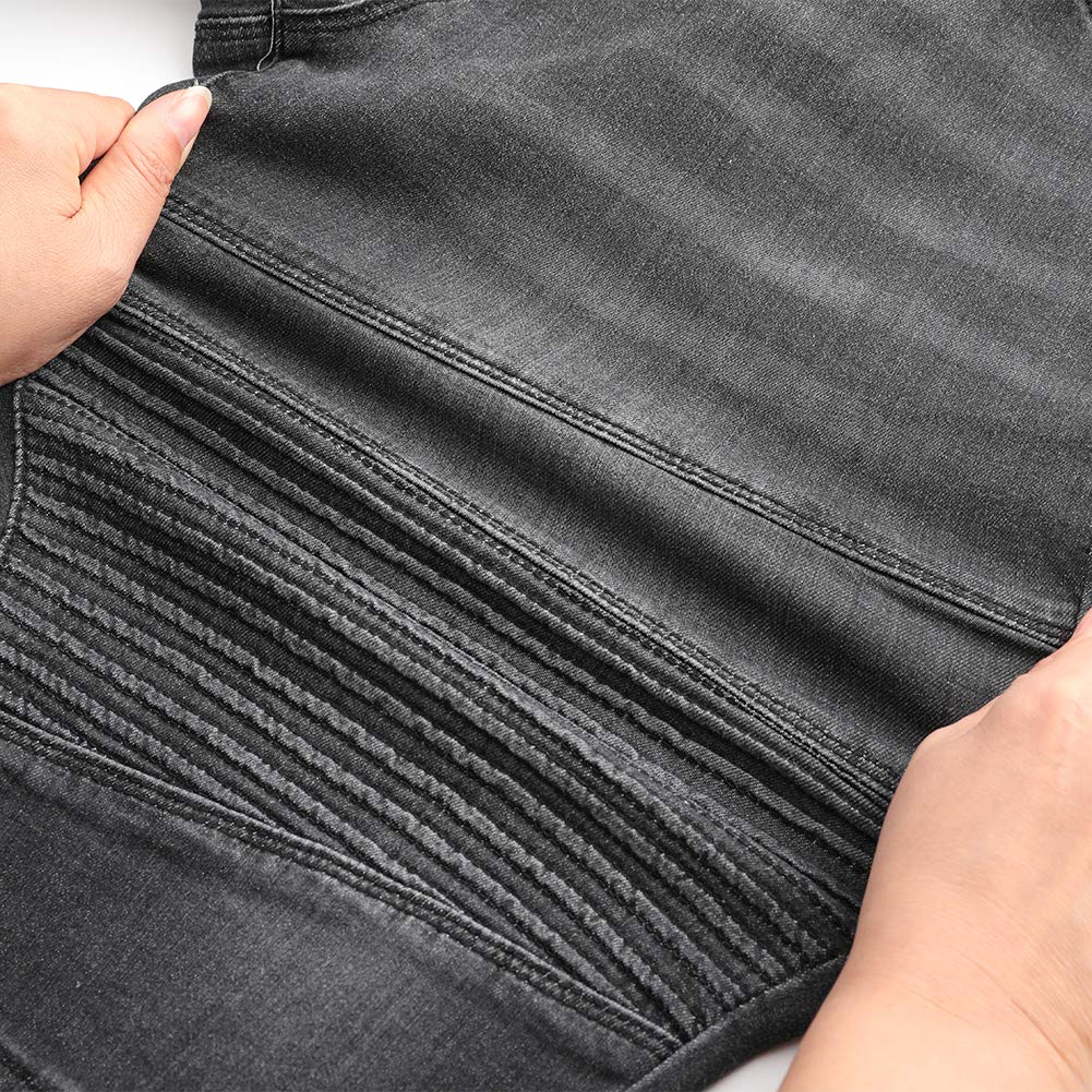 THUNDER STAR Women's Ripped Denim Bermuda Shorts - Distressed Knee-Length Stretch Jeans Shorts for Casual Wear & Summer Outfits