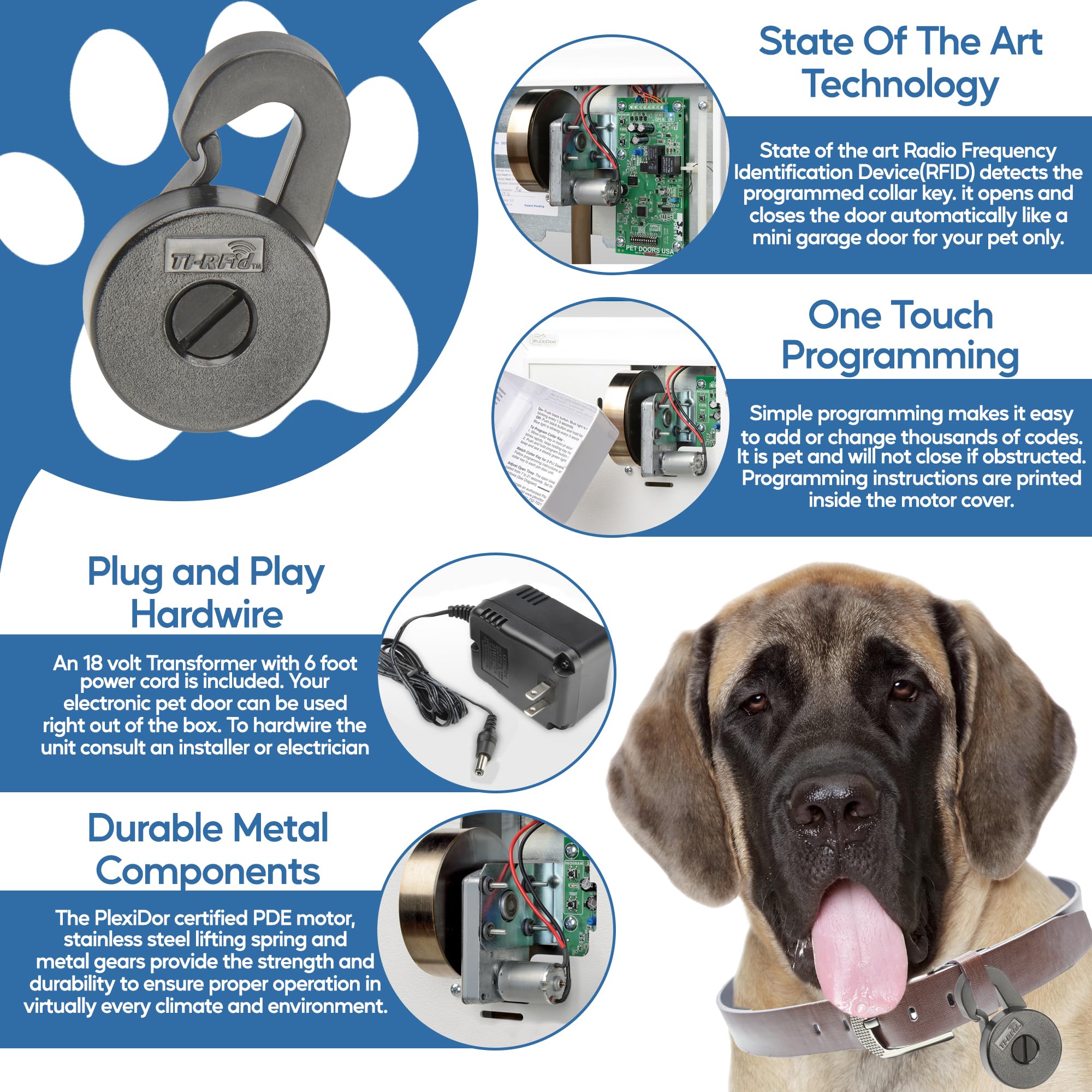 PlexiDor Electronic Pet Door Collar Key - Black for Dogs & Cats