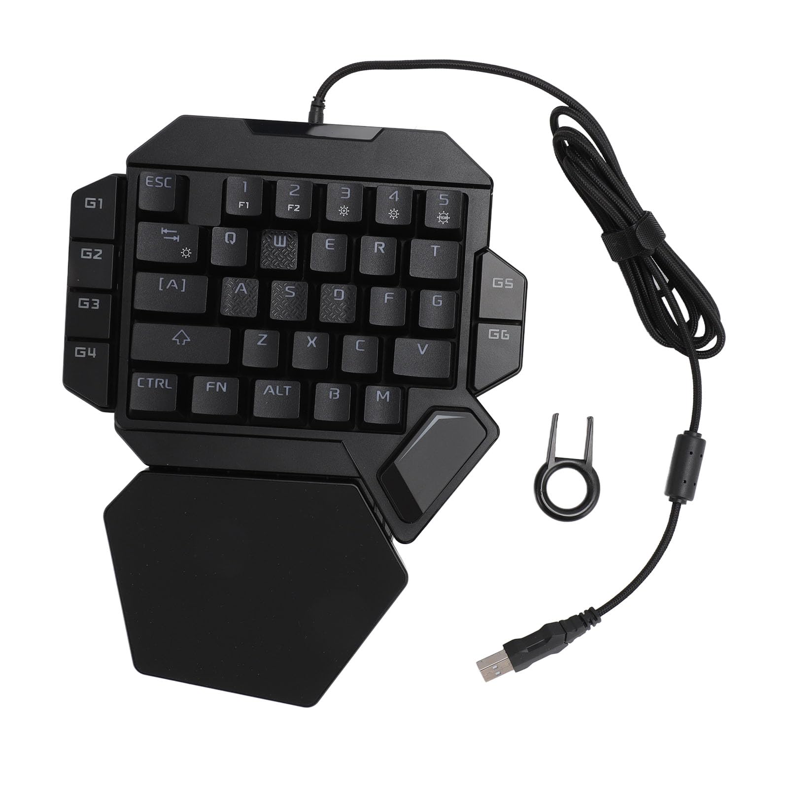 GOWENIC One-Handed RGB Gaming Keyboard - 35 Keys with Wrist Rest for PC Gamers
