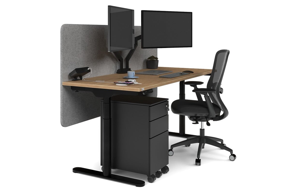 Premium Adjustable Height Single Workstation Desk - 1600L x 700W Size - Ideal for Home Office, Study & Workspace Ergonomics