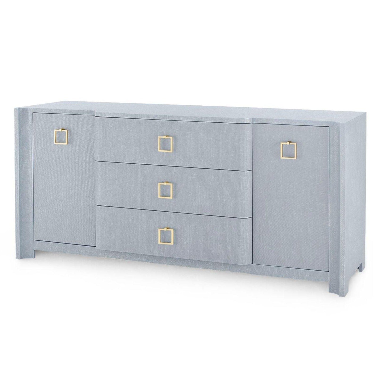 Audrey Media Cabinet - Washed Winter Gray Finish with Custom Pull Options - Perfect for Living Room, Bedroom & Home Theater Storage